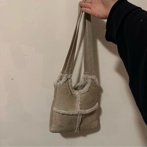 Sherpa lined shoulder bag